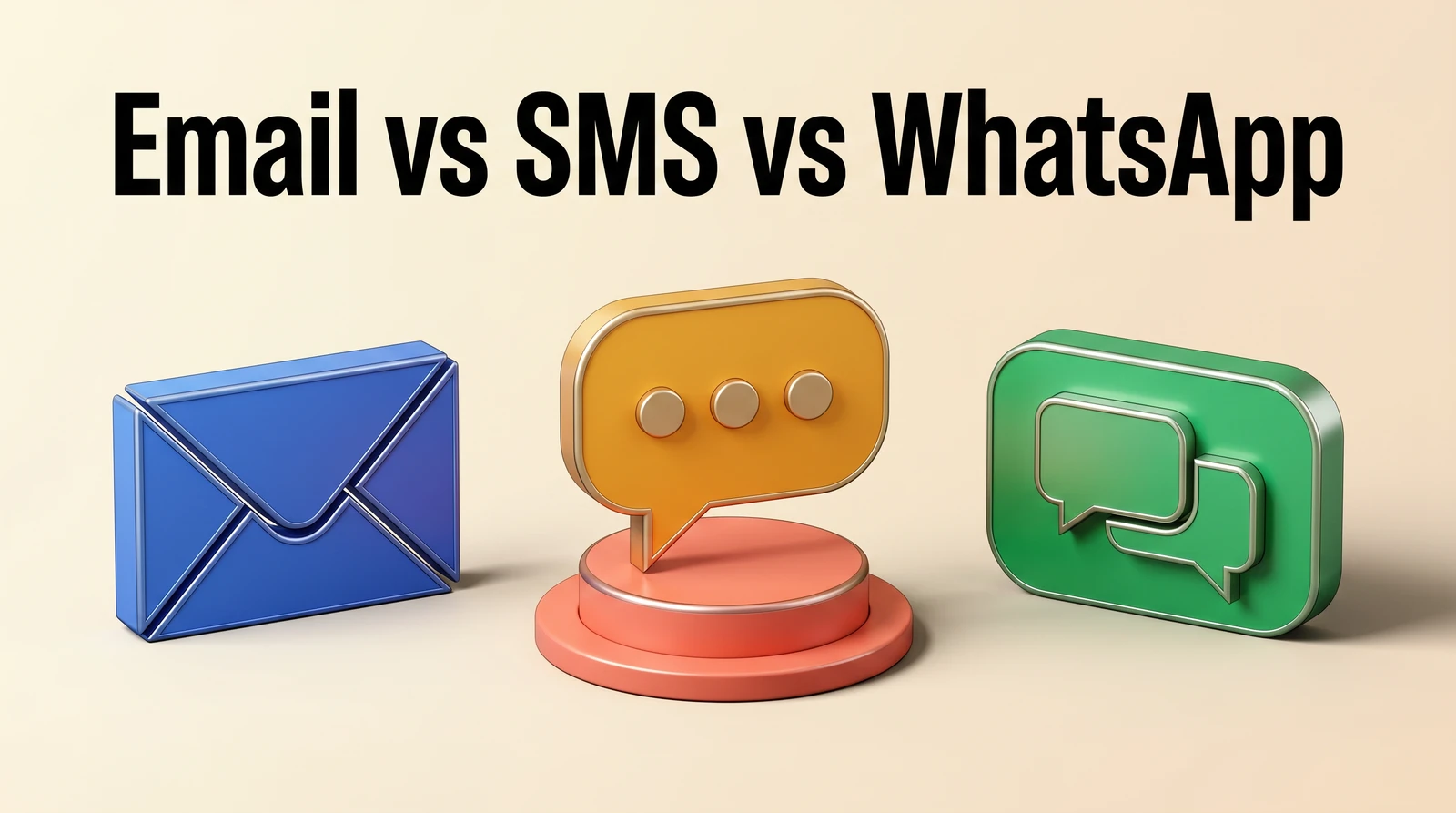 Email vs SMS vs WhatsApp — qué canal usar para qué mensaje en 2026