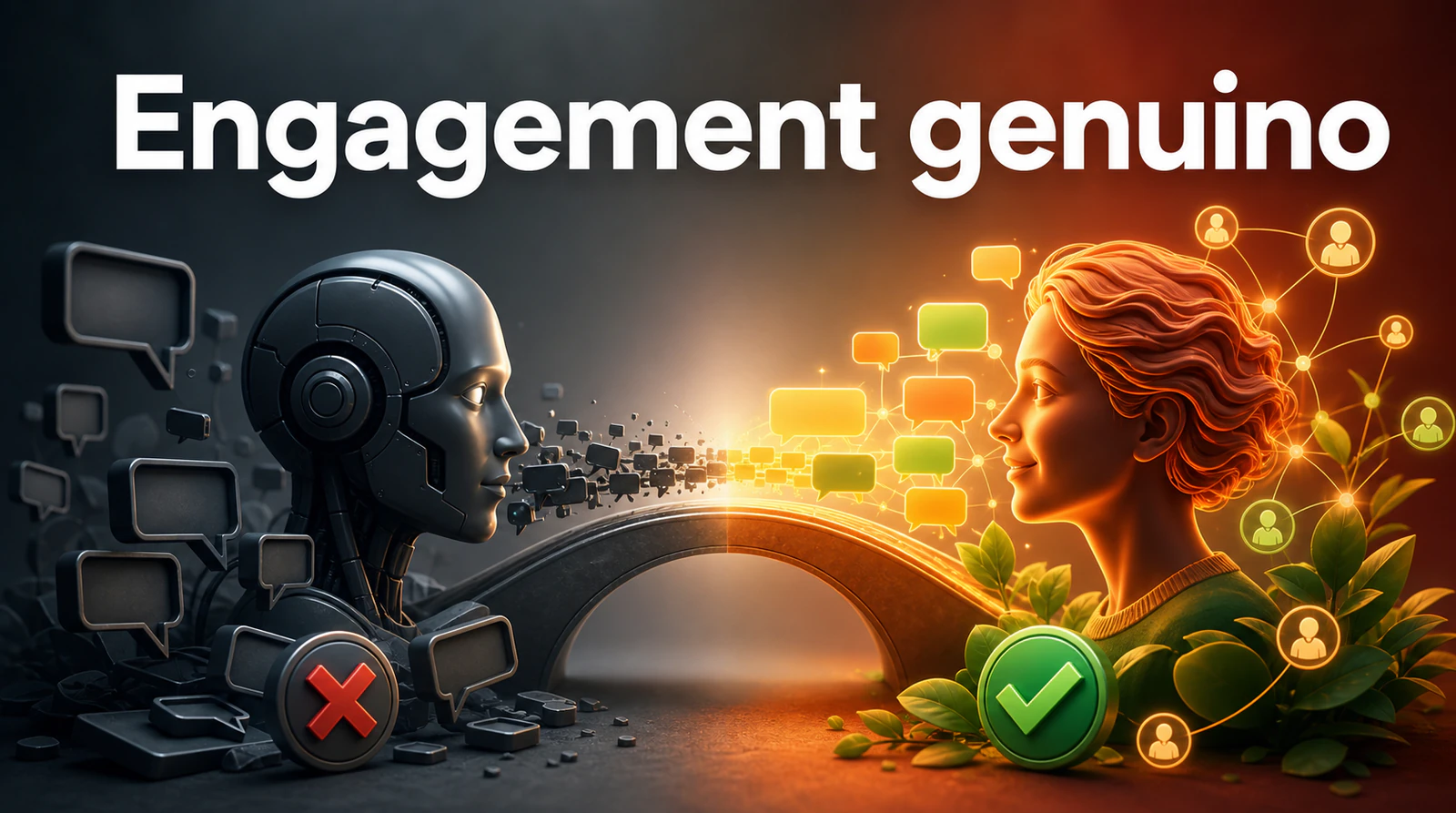 Engagement genuino con IA — sin volverse el bot del feed
