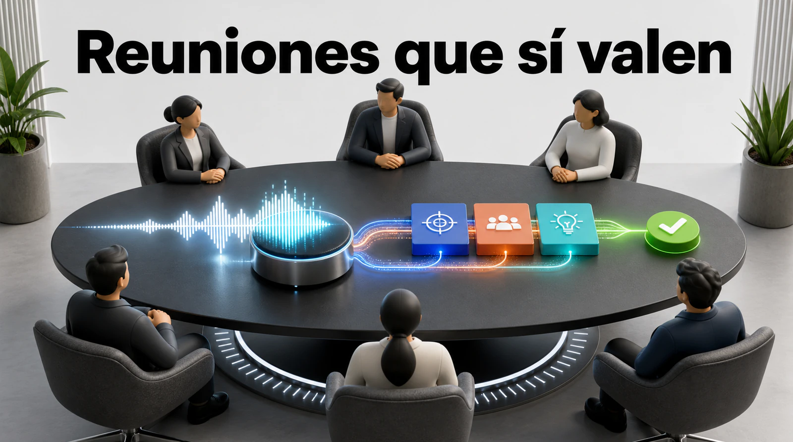Reuniones eficientes con IA — del calendario al follow-up automático